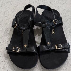 Vionic Black Buckle Sandals for Women Size 9